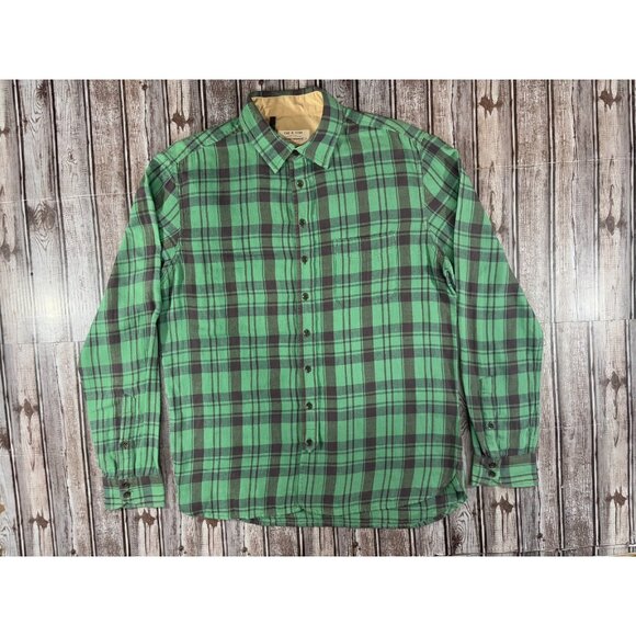 Rag & Bone workweat 3/4 placket shirt size L color plaid green NWOT - Picture 1 of 7